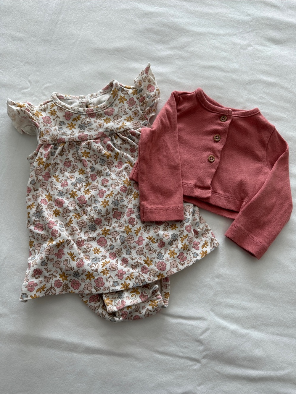 Carter's Dusty Rose Knit Button-Back Dress with Jacket